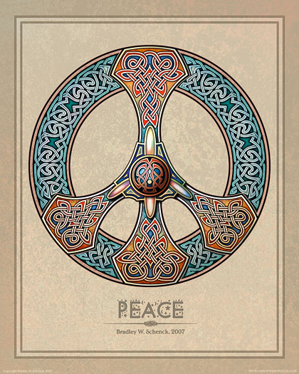 Celtic Knotwork Peace Sign Archival Print
