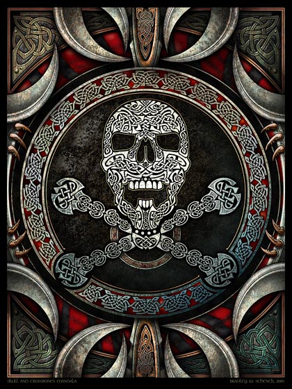Celtic Skull and Crossbones Poster