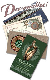 Celtic Art Designs on custom business cards