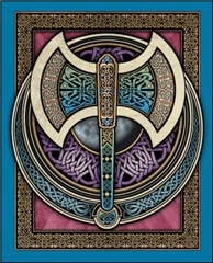 Knotwork Labrys Celtic Art Blank Book (Lined)