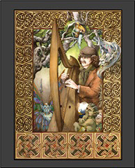 "The Storyteller" Celtic Art Blank Book (Lined)