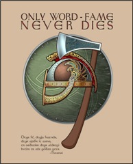 "Word-Fame Never Dies" Viking Blank Book (Lined)
