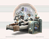 Retro Futuristic Hospital Art