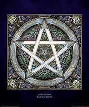 Silver Pentacle Celtic Art Archival Print