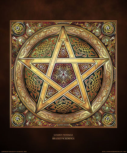 Golden Pentacle Archival Print