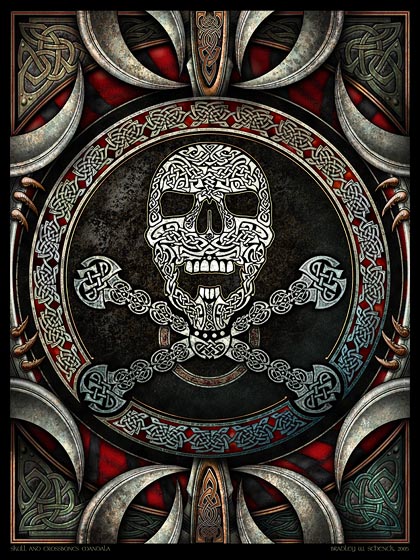 Skull and Crossbones Mandala Archival Print