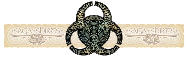 Saga Shirts - Steel Grey Celtic Biohazard Womens Tee - Saga Shirts
