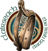 Clairseach: Irish Harp T-Shirt - Celtic Design T-Shirts