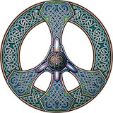 Knotwork Peace Sign Womens Tee (Blue) - Celtic Design T-Shirts
