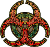 Knotwork Biohazard Symbol T-Shirt - Celtic Design T-Shirts