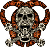 Double Threat Skull Kids Tee - Celtic Design T-Shirts