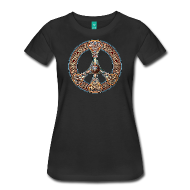 Knotwork Peace Sign Womens Tee (Gold)