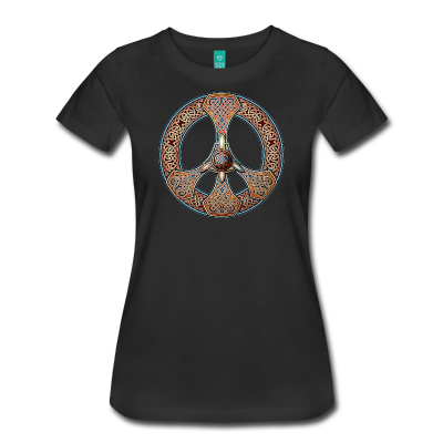 Knotwork Peace Sign Womens Tee (Gold)