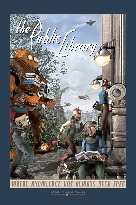 The Public Library (Left Panel) Archival Print